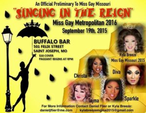 Show Ad | Miss Gay Metropolitan America | Buffalo Bar (Saint Joseph, Missouri) | 9/19/2015