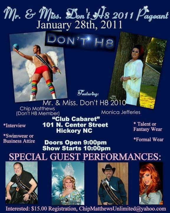 Show Ad | Mr. and Miss Don't H8 | Club Cabaret (Hickory, North Carolina) | 1/28/2011