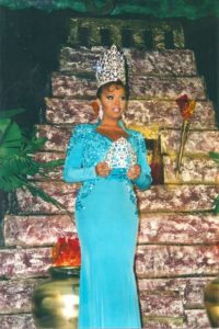 Maya Douglas right before she crowned Nina DiAngelo as Miss Gay Minnesota USofA 1996