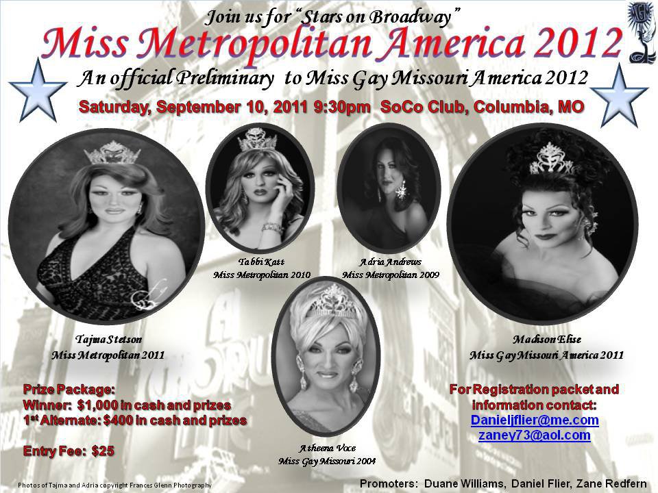 Show Ad | Miss Gay Metropolitan America | SoCo Club (Columbia, Missouri) | 9/10/2011