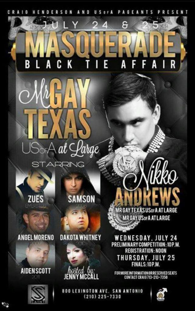 Show Ad | Mr. Gay Texas USofA at Large | Saint (San Antonio, Texas) | 7/24-7/25/2013