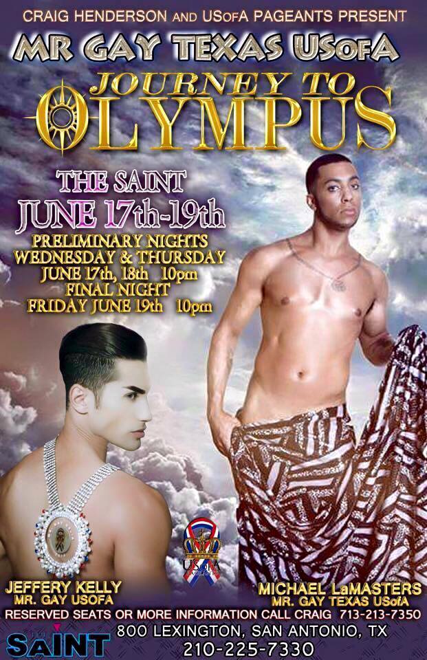 Show Ad | Mr. Gay Texas USofA | Saint (San Antonio, Texas) | 6/17-6/19/2015
