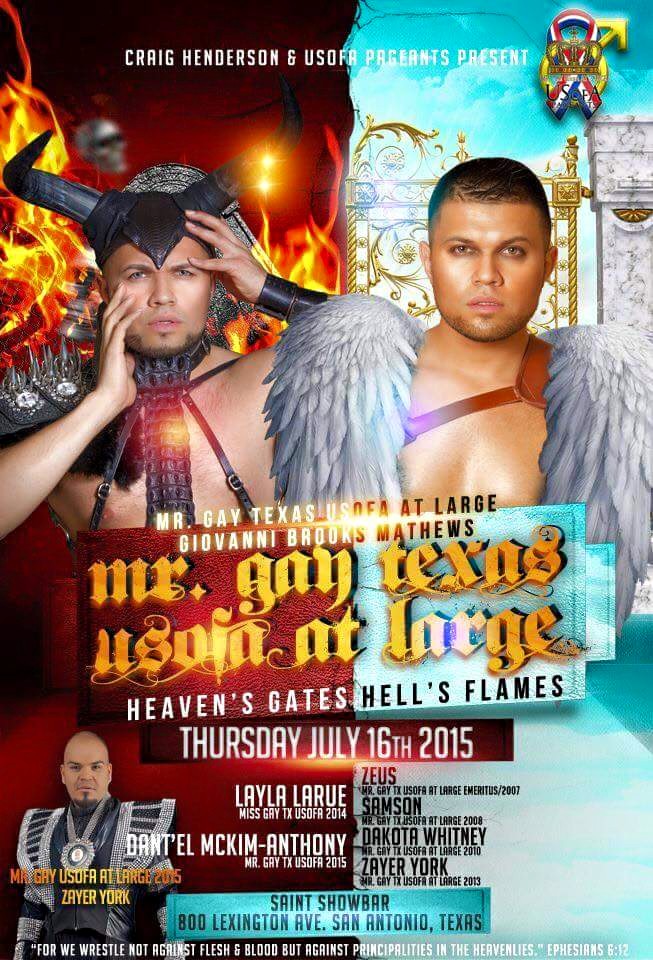 Show Ad | Mr. Gay Texas USofA at Large | Saint Showbar (San Antonio, Texas) | 7/16/2015