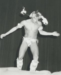 Contestant Keith Mitchell performs in talent competition (and how!) at the Mr. Gay All-American Contest in Oklahoma City. Later that evening, Mitchell was named as Mr. Gay All-American 1985.