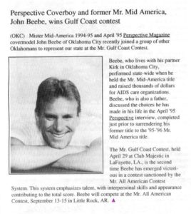Perspective Coverboy and former Mr. Mid America, John Beebe, wins Gulf Coast contest [Perspective - June 1995]
