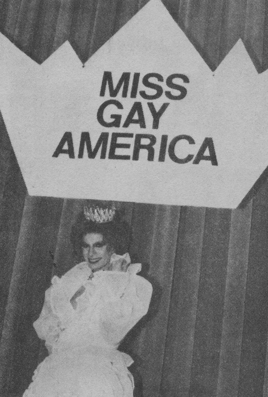 Jennifer Foxx, moments after being crowned as Miss Gay America 1982. (Dallas Convention Center; Dallas, TX; September 1981)