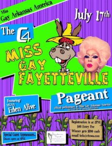 Show Ad | Miss Gay Fayetteville America | C4 Nightclub & Lounge (Fayetteville, Arkansas) | 7/17/2016