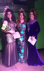 Cassandra Rae Reality (Miss Gay Fayetteville America 2016), Eden Alive (Miss Gay Arkansas America 2015) and Ashleigh Jordyn (1st Alternate to Miss Gay Fayetteville America 2016) at the Miss Gay Fayetteville America 2016 pageant at C4 Nightclub & Lounge in Fayetteville, Arkansas on the night of July 17th, 2016.