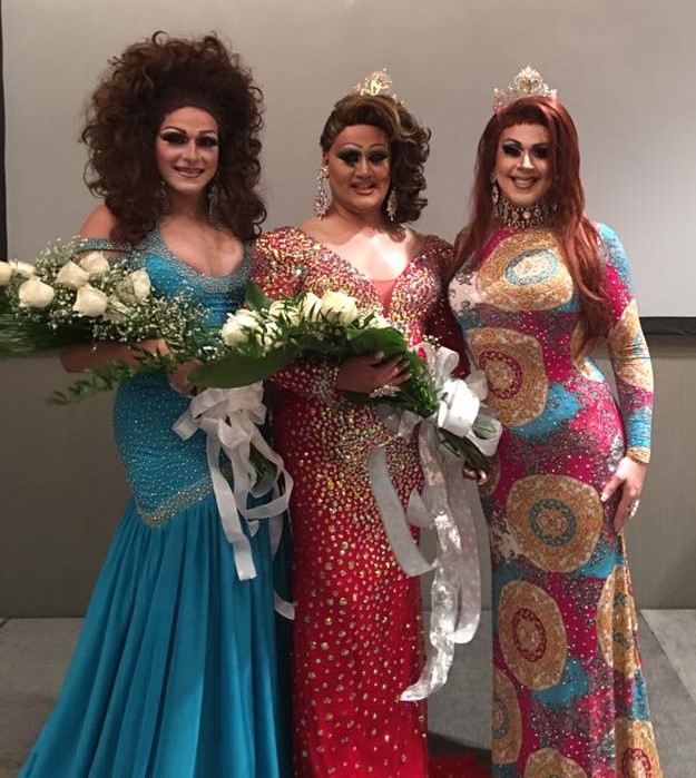 Hannah Rae Reality (1st Alternate to Miss Gay Fort Smith America 2016), Dakota Cummingz (Miss Gay Fort Smith America 2016) and Eden Alive (Miss Gay Arkansas America 2015) at the Miss Gay Fort Worth America contest at Starlight Movie Lounge in Fort Smith, Arkansas on the night of August 7th, 2016.
