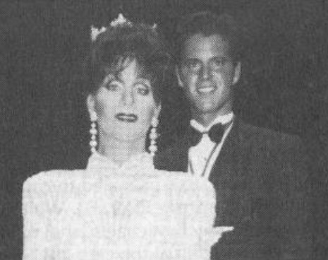 Moments after his coronation, Miss Gay America 1995 Ramona LeGer is congratulated by Mr. Gay All-American 1995 John Reny.