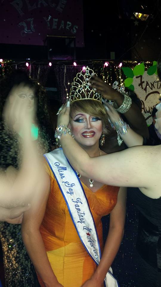 Sierra D'Leight being crowned Miss Gay Fantasy USofA 2014, prelim to Miss Gay Missouri USofA in January of 2014.