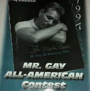 John Martin Beebe on the cover of the Mr. Gay All-American 1997 Program.