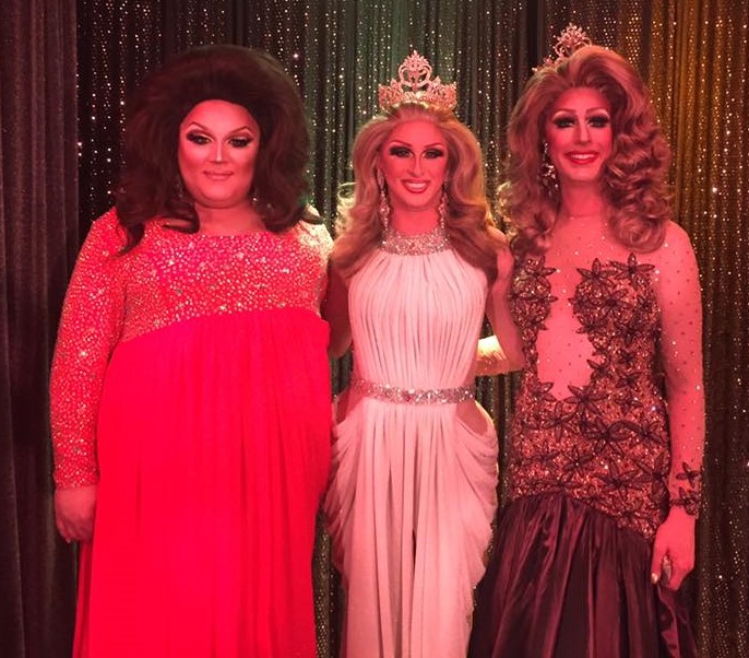 Miss Gay Copper City America 2017 at the Rock in Phoenix, Arizona on January 15th, 2017. Pictured are Amber Rains (1st Alternate to Miss Gay Copper City America 2017), Savannah Stevens (Miss Gay Arizona America 2016) and Bianca Solei (Miss Gay Copper City America 2017). 