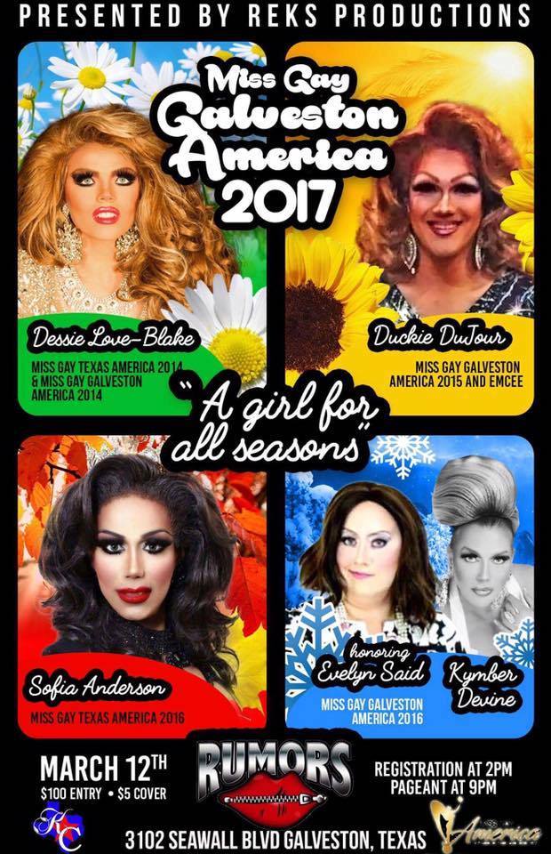 Show Ad | Miss Gay Galveston America | Rumors (Galveston, Texas) | 3/12/2017