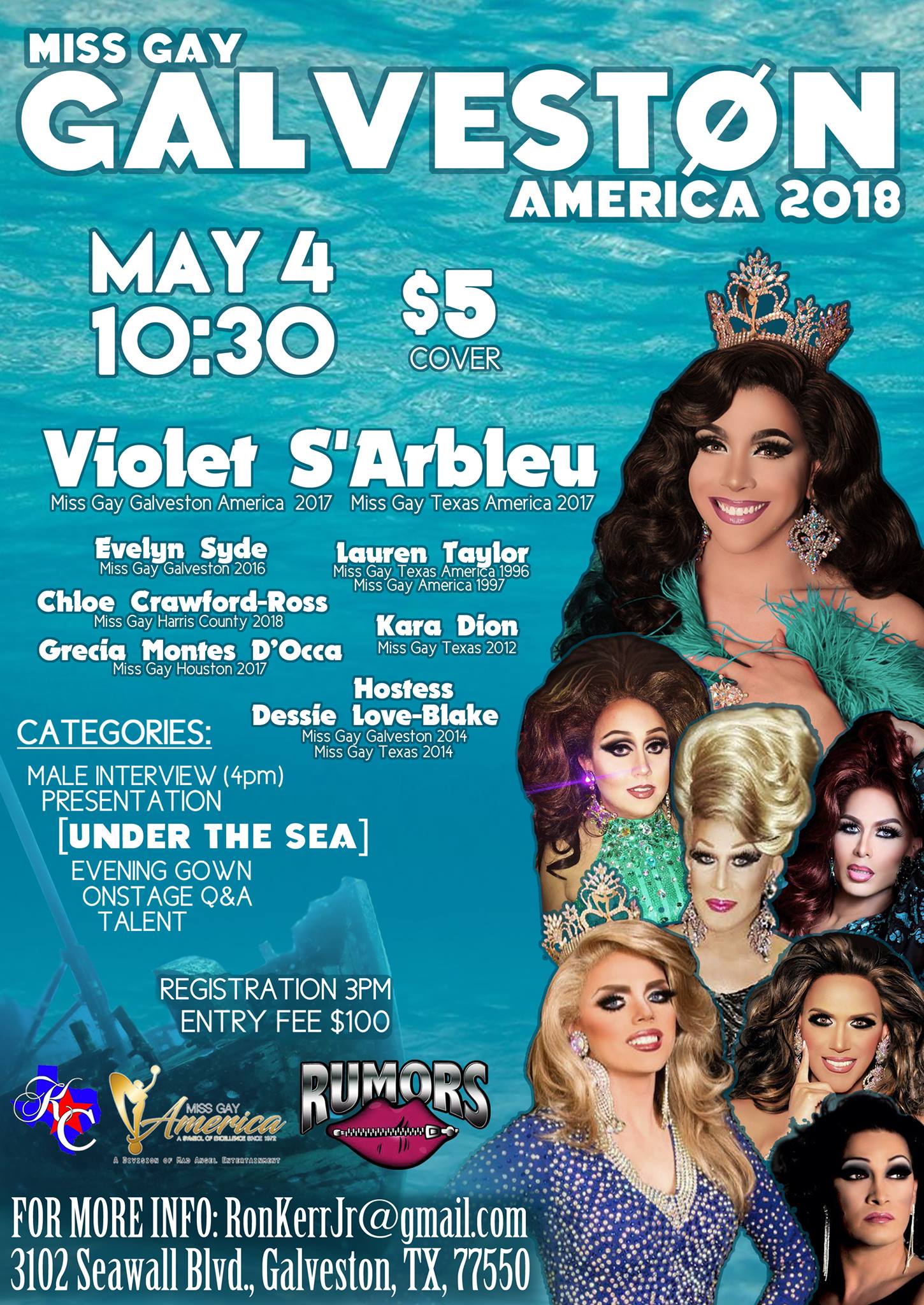 Show Ad | Miss Gay Galveston America | Rumors (Galveston, Texas) | 5/4/2018