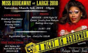 Show Ad | Miss Hideaway at Large | The Hideaway (Rock Hill, South Carolina) | 3/3/2018
