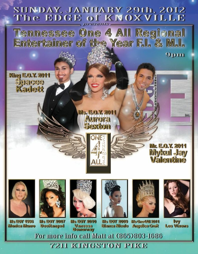 Show Ad | Tennessee One 4 All Entertainer of the Year F.I and M.I. | The Edge (Knoxville, Tennessee) | 1/29/2012