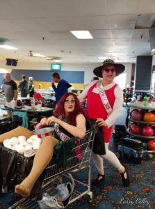 Mary St. Jaymes and Stella selling COMIC Cups at their annual bowling tournament in April of 2018.