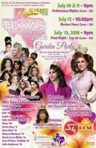 Show Ad | Miss Gay Texas America | Rose Room at Station 4 (Dallas, Texas) | 7/10-7/13/2018