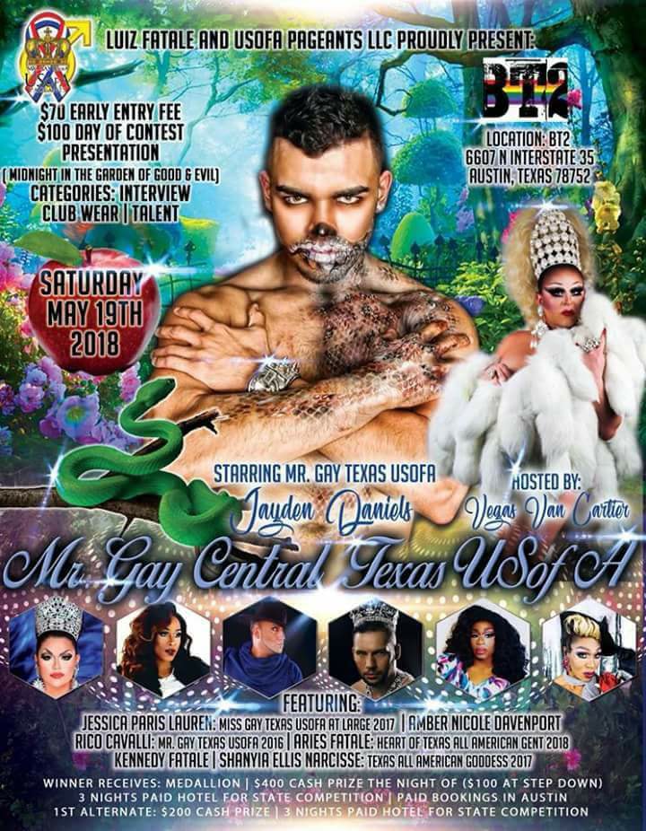 Show Ad | Mr. Gay Central Texas USofA | BT2 (Austin, Texas) | 5/19/2018