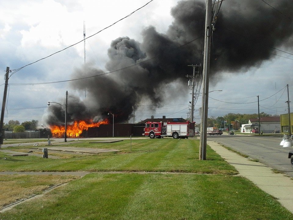 October 2014 Fire at 627 Greenlawn Avenue, Columbus, Ohio (site of former Inn Rehab).