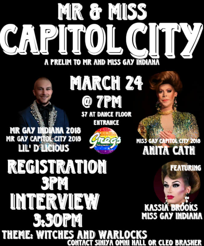 Ad | Mr. And Miss Capitol City | Gregs (Indianapolis, Indiana) | 3/24/2019