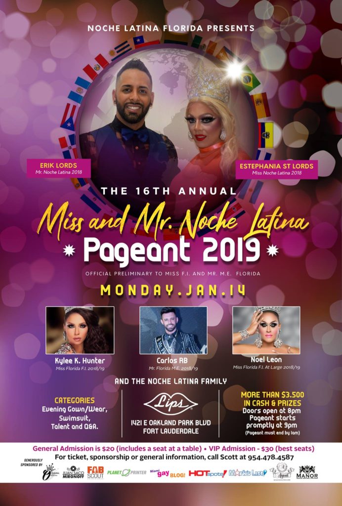 Ad | Miss and Mr. Noche Latina | Lips (Fort Lauderdale, Florida) | 1/14/2019
