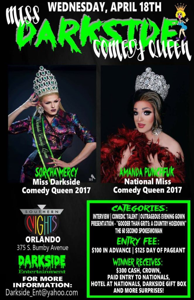 Ad | Miss Darkside Comedy Queen | Southern Nights (Orlando, Florida) | 4/18/2018