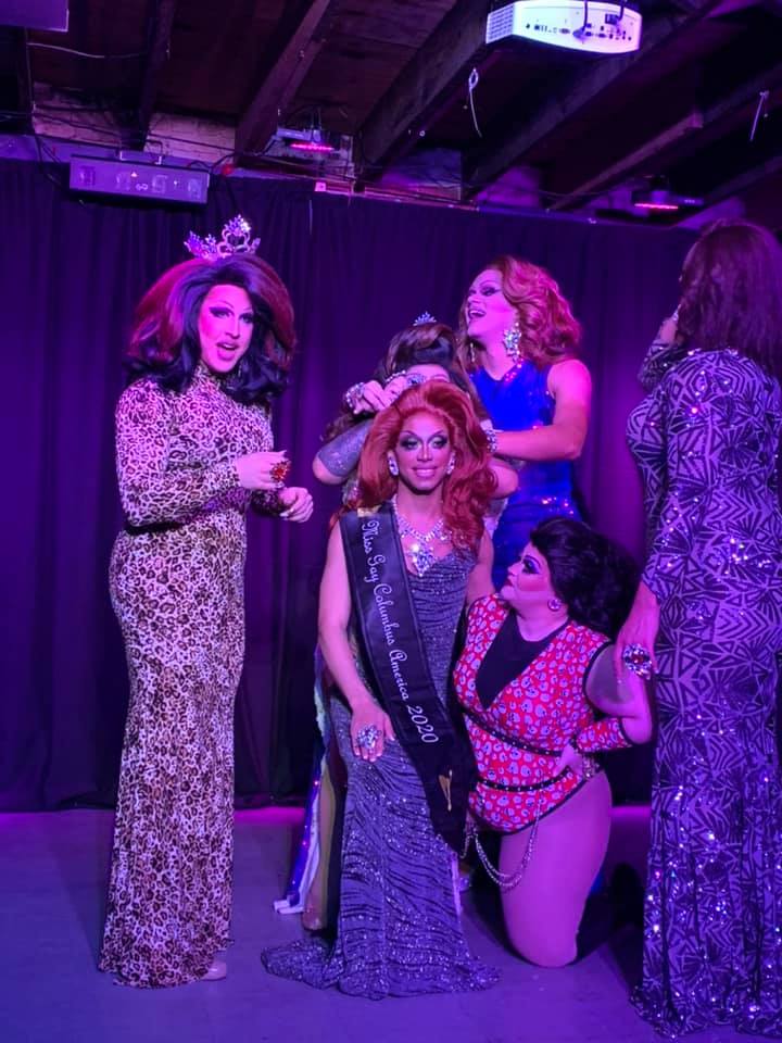 Yasmine Kelly, Hiliana Perez, Kiley Dash-West and Ava Aurora Foxx. Front: Yasmine Kelly and Olivia Jane | Miss Gay Columbus America | A.W.O.L. (Columbus, Ohio) | 2/7/2020