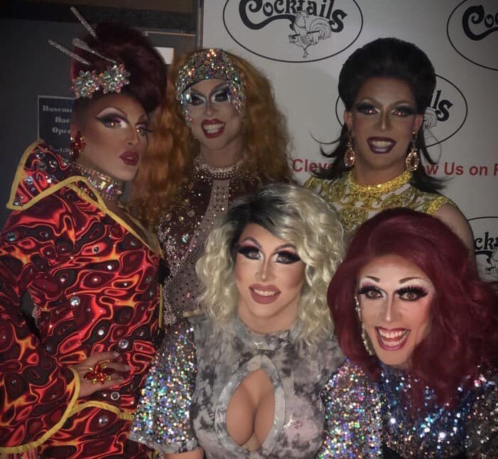 Back: Valerie Valentino, Deva Station and Valerie Taylor; Front: Courtney Kelly and Mary Nolan | Cocktails (Cleveland, Ohio) | 11/30/2019 CROPPED
