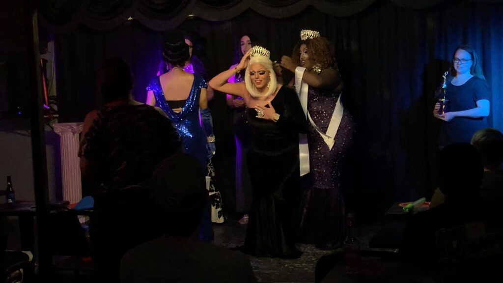 CeCe Drake being crowned Miss SW Indiana Pride by the outgoing Unique Dezire | Miss SW Indiana Pride | Someplace Else Nightclub (Evansville, Indiana) | 7/7/2019