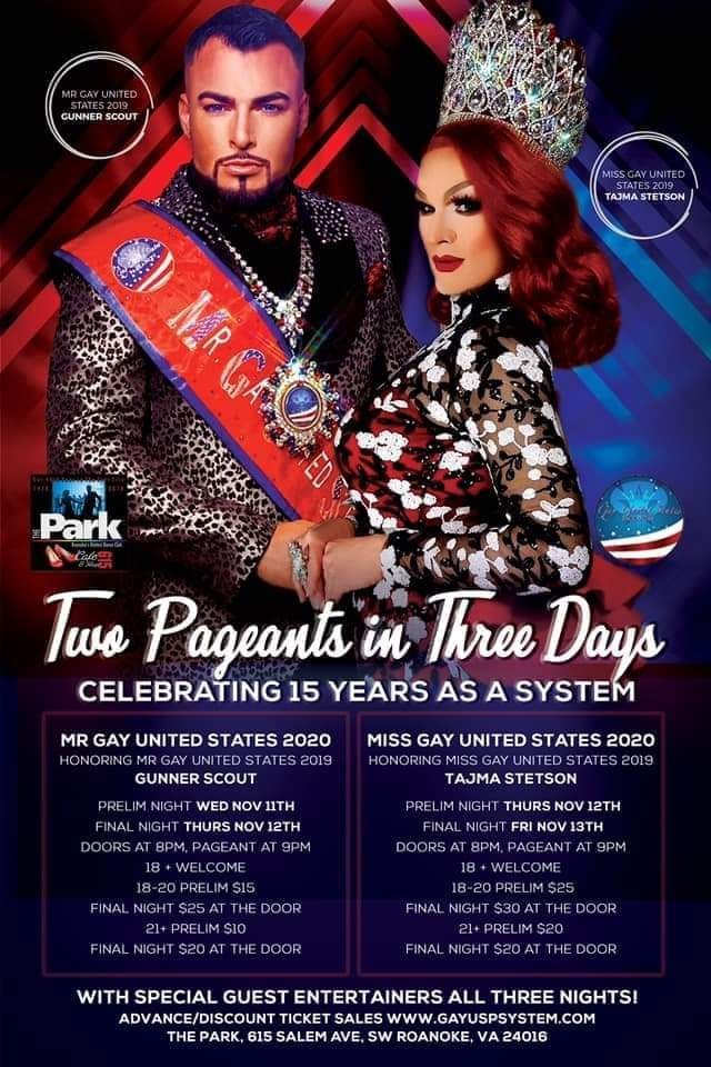 Ad | Miss and Mr. Gay United States | The Park (Roanoke, Virginia) | 11/11-11/13/2020