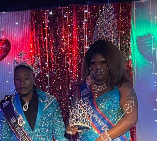 Aijiuan Dickerson is crowned Mr. Charlotte M.E. Monarch and Malayia Chanel Iman is crowned Miss Gay Carolinas United States at Large | Miss Gay Carolinas United States at Large and Mr. Charlotte M.E. Crowning Ceremony | Chasers (Charlotte, North Carolina) | 1/31/2021 cropped