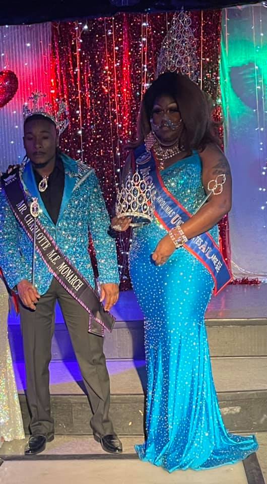 Aijiuan Dickerson is crowned Mr. Charlotte M.E. Monarch and Malayia Chanel Iman is crowned Miss Gay Carolinas United States at Large  | Miss Gay Carolinas United States at Large and Mr. Charlotte M.E. Crowning Ceremony | Chasers (Charlotte, North Carolina) | 1/31/2021