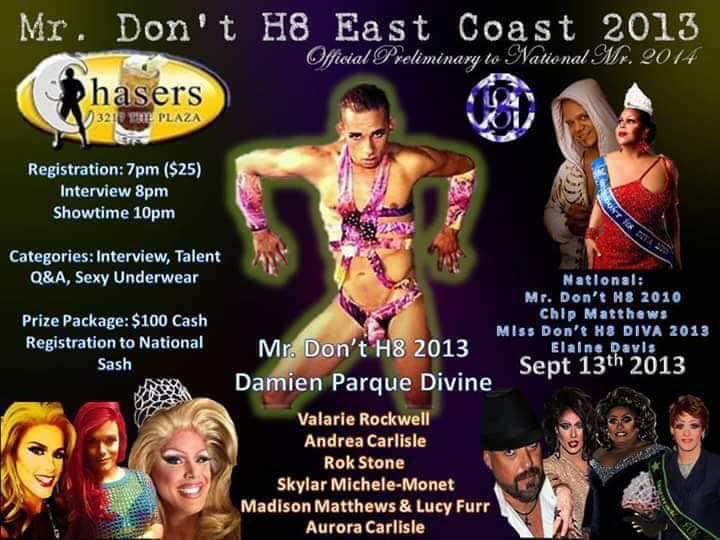 Ad | Mr. Don't H8 East Coast | Chasers (Charlotte, North Carolina) | 9/13/2013