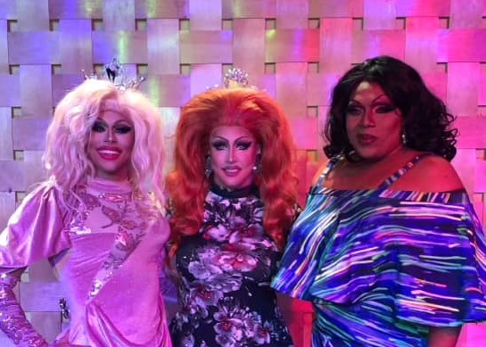 Claire Kelly, Courtney Kelly and Elegance Black Lourdes | Miss Gay Arch City America | Axis Nightclub (Columbus, Ohio) | 7/11/2021 cropped