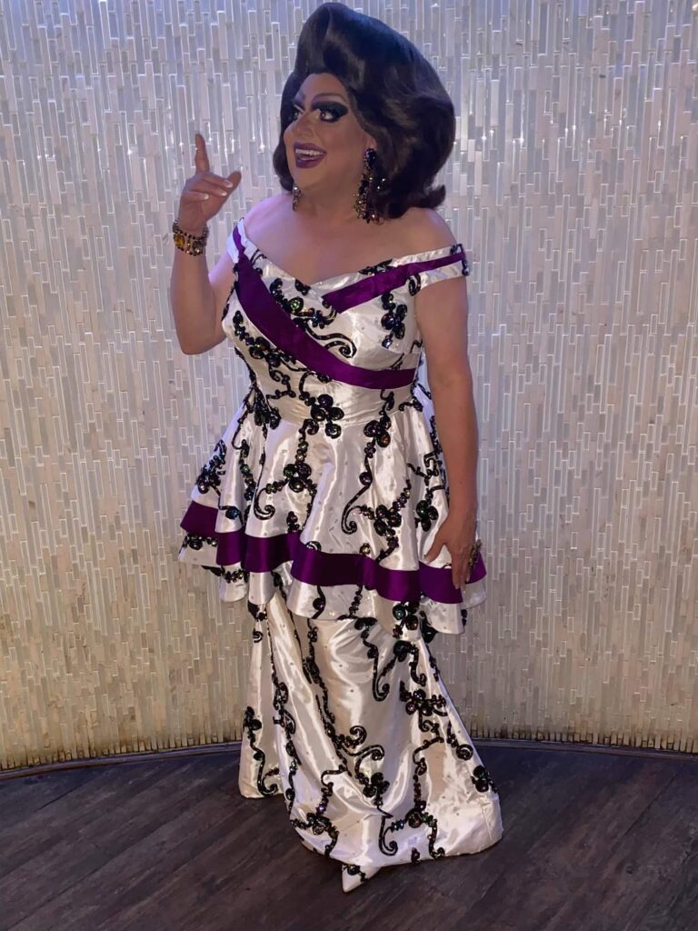 Tina Hightower  in evening gown at Miss Gay Ohio America | Axis Nightclub (Columbus, Ohio) | 8/13-8/15/2021