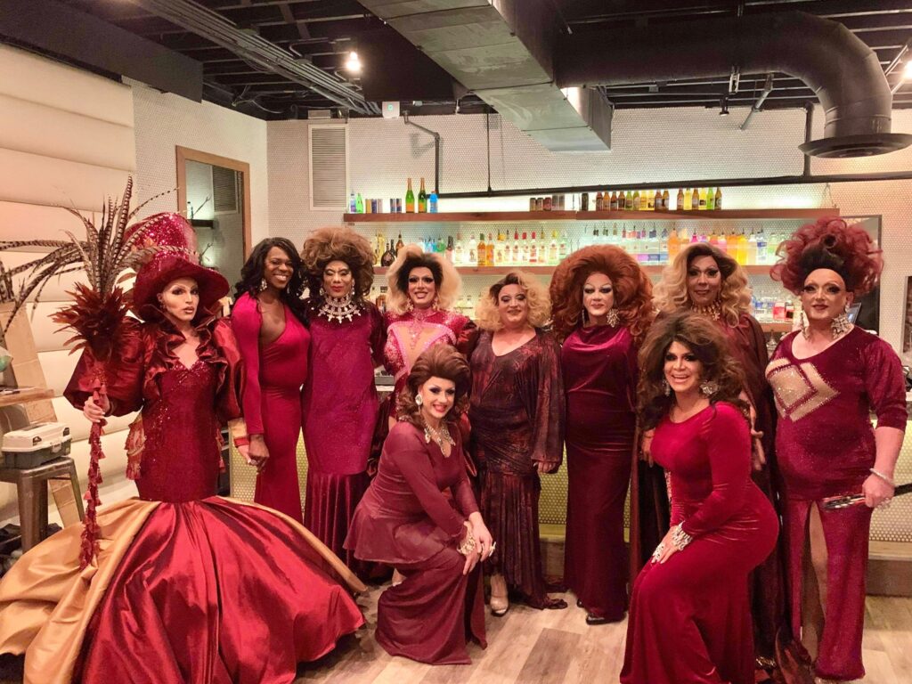 Forever Miss Gay Ohio America's at the Miss Gay Ohio America Pageant | Front: Britney Blaire and Ariel Duvois; Back: Valerie Valentino, Jade', Sashay Lorez, Valerie Taylor, Vivi Velure, Hellin Bedd, Sonya Ross and Tiffanie Taylor | Axis Nightclub (Columbus, Ohio) | 8/13-8/15/2021
