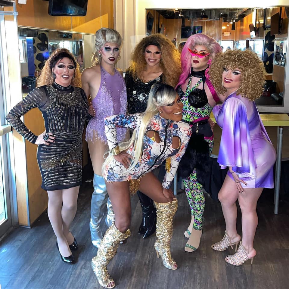 Back: Samantha Rollins, Blonde Vanity, Ava Aurora Foxx, Soy Queen and Cortney Carson; Front: Champagne Bordeaux | Axis Nightclub (Columbus, Ohio) | September 2021