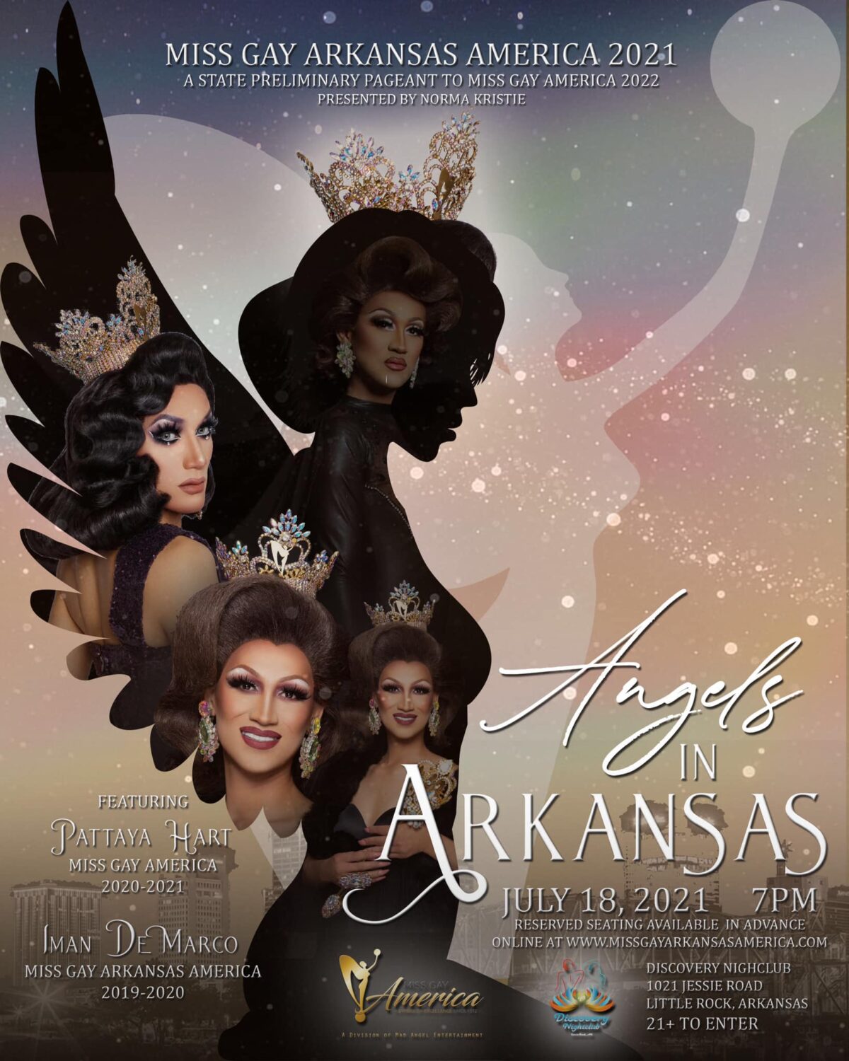 Ad | Miss Gay Arkansas America | Discovery Nightclub (Little Rock, Arkansas) | 7/18/2021