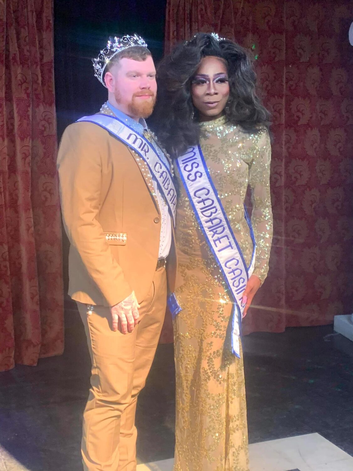 Adazia St James and Dakota Deville shortly after crowning at Mr. and Miss Cabaret Casinova | Club Cabaret (Hickory, North Carolina) | 11/14/2021