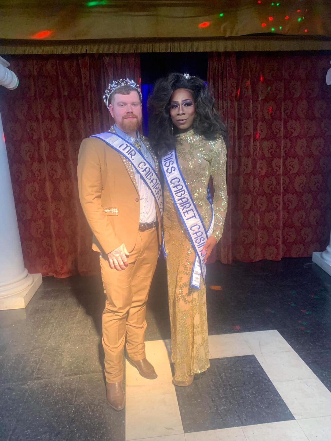 Adazia St James and Dakota Deville shortly after crowning at Mr. and Miss Cabaret Casinova | Club Cabaret (Hickory, North Carolina) | 11/14/2021