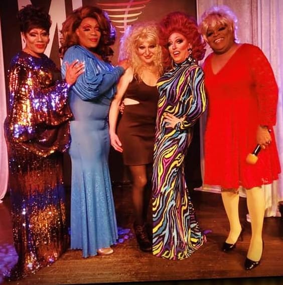Samantha Rollins hosted a show titled "Women of a Certain Age" at MJ's on Jefferson in Dayton, Ohio on Saturday, January 8th, 2022. From left to right are: Sashay Lorez, Elegance Black Lourdes, Jazzmyn Alexander, Samantha Rollins and Suzen Austin-Lee.