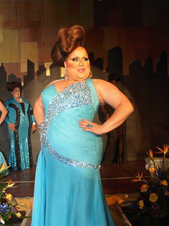 Mercedes Tyler in evening gown competition. |  Miss Gay Ohio USofA at Large Pageant | Axis Nightclub (Columbus, Ohio) | 7/11/2010 [Photo by Queer Eye Photography]