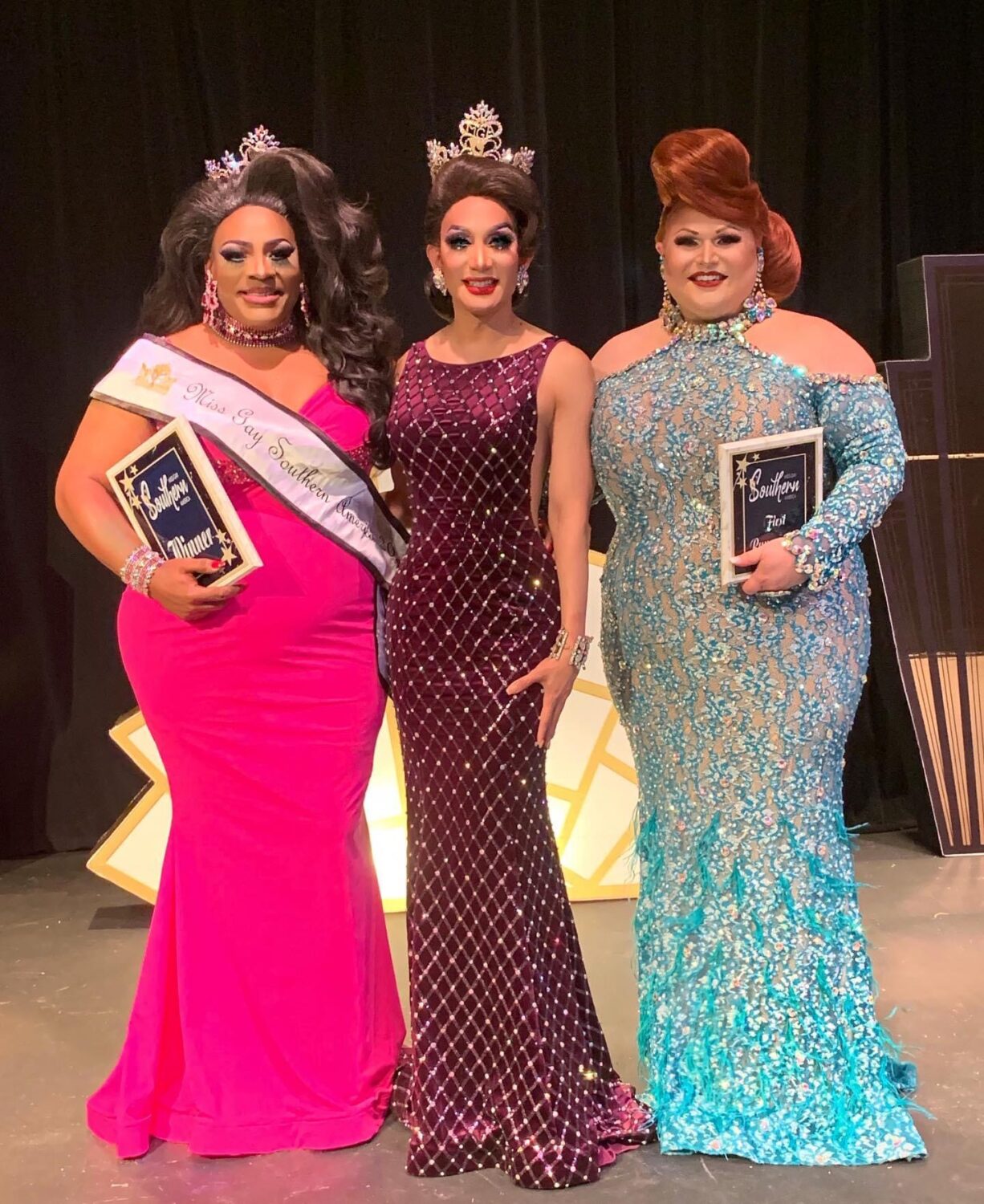 Chy’enne Valentino, Pattaya Hart and Shelita Bonet Hoyle at Miss Gay Southern America | Out Front Theatre Company (Atlanta, Georgia) | 7/24/2021
