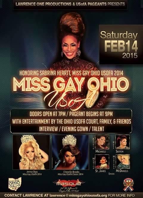 Ad | Miss Gay Ohio USofA | Masque (Dayton, Ohio) | 2/14/2015