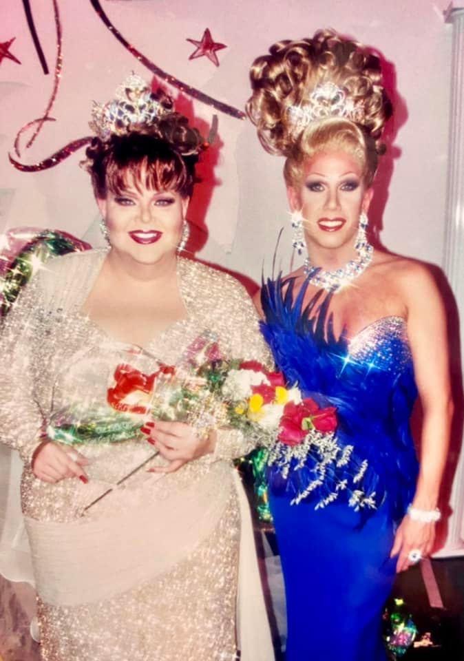 Charity Case and Catia Lee Love shortly after Charity was crowned the new Miss Gay America 2001.