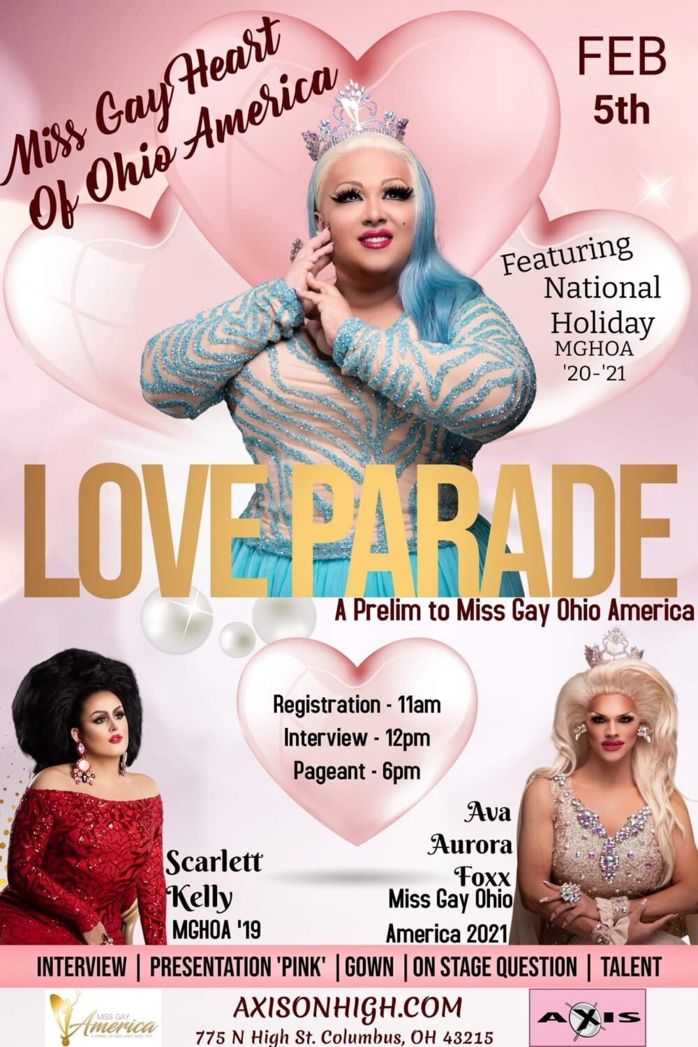 Ad | Miss Gay Heart of Ohio America | Axis Nightclub (Columbus, Ohio) | 2/5/2022