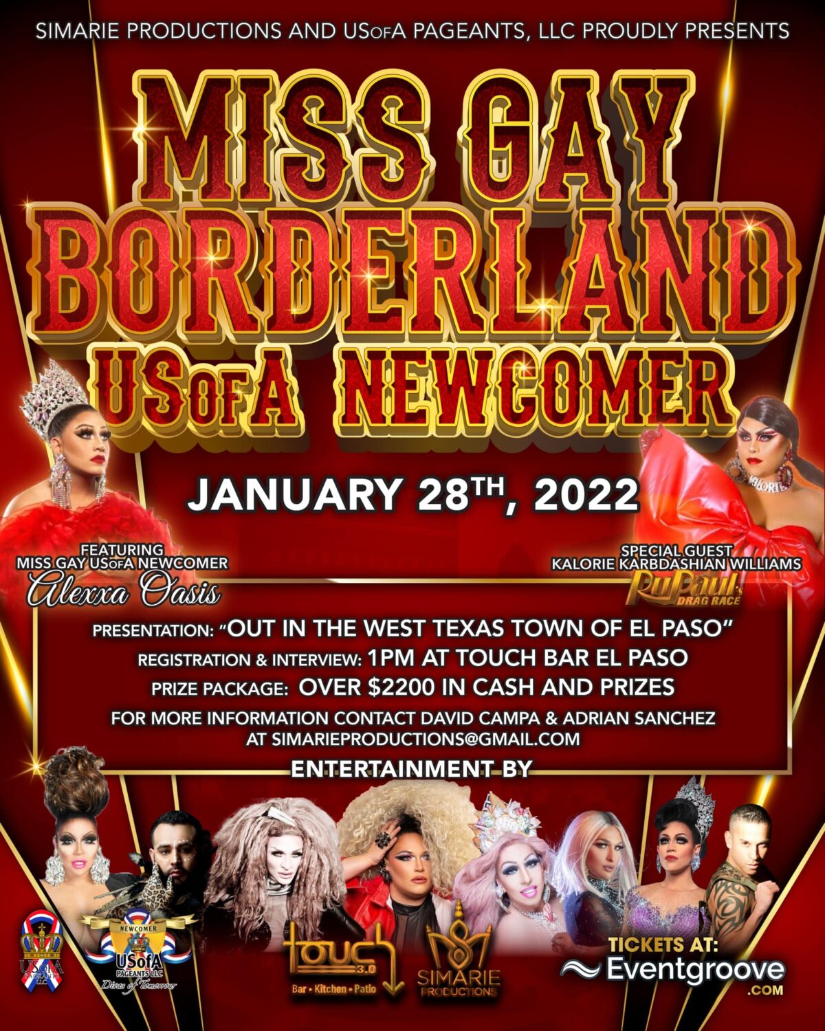 Ad | Miss Gay Borderland USofA Newcomer | Touch Bar (El Paso, Texas) | 1/28/2022