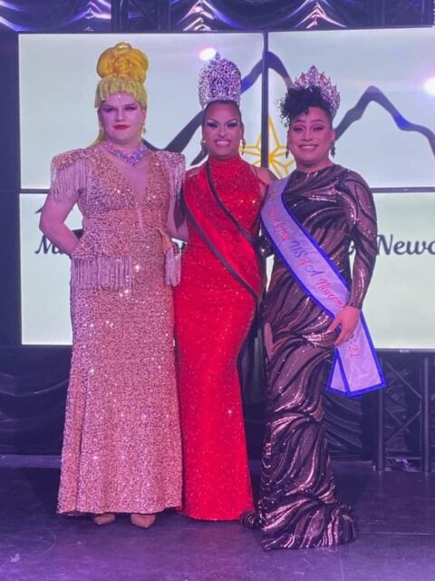 Lulu Stiletto (1st Alternate), Alexxa Oasis (Miss Gay USofA Newcomer) and Rumor (Winner) | Miss Gay Borderland USofA Newcomer | Touch Bar (El Paso, Texas) | 1/28/2022